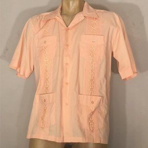 Tropicool, Cuban Guayabera shirt, Apricot, 4 pocket, 65/35 poly/cot, siz…